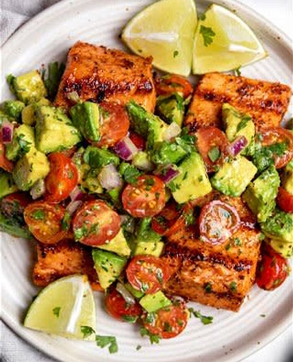 Grilled Salmon with Avocado Salsa