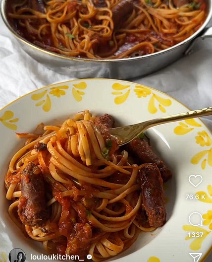 Spaghettis aux merguez 