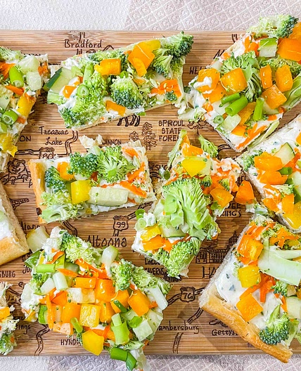 Crescent Dough Veggie Pizza Appetizer