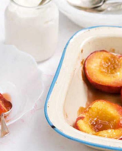 Baked peaches