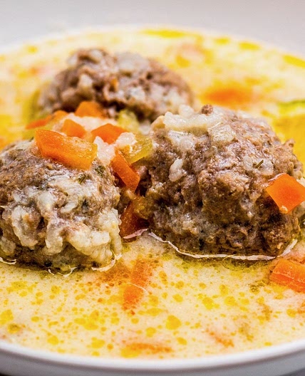 Traditional Greek Meatball Soup (Giouvarlakia/ Youvarlakia) in Egg-lemon Sauce Recipe