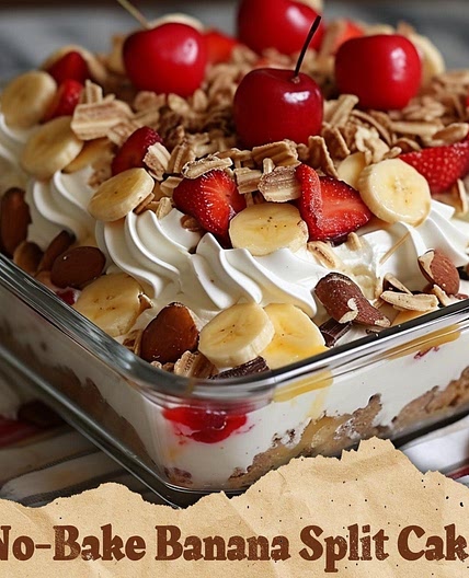 No-Bake Banana Split Cake 