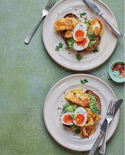 Hot Honey Halloumi Avocado Toast From @emthenutritionist