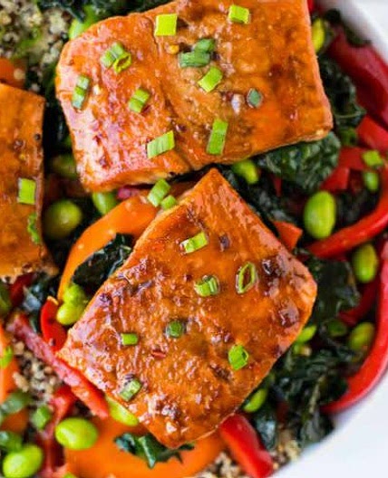 Teriyaki Salmon Quinoa Bowl