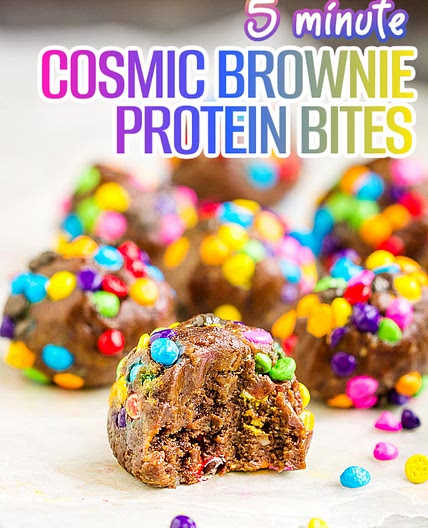 5 Minute Cosmic Brownie Protein Bites