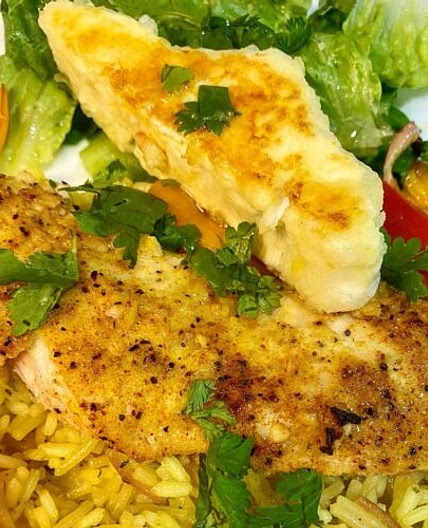 Lemon Baked Chicken & Veggies W/ Seared Feta