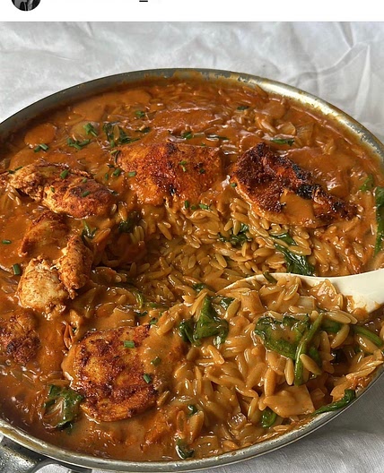 Orzo crémeux au poulet 