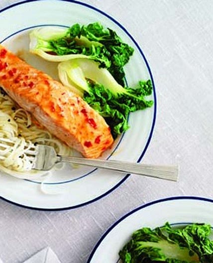 Asian salmon with bok choy