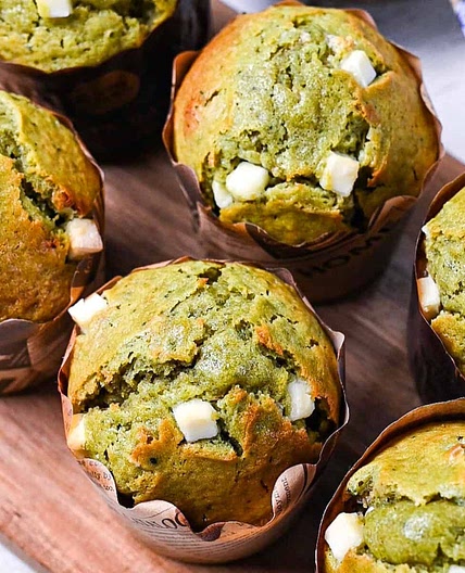 Matcha and White Chocolate Muffins