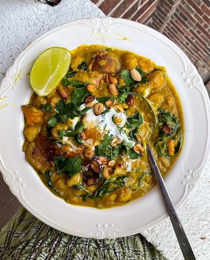 Chickpea + Sweet Potato Peanut Butter Curry