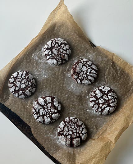 Red Velvet Crinkle Cookies