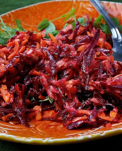 Raw Beet, Carrot and Apple Salad With Ginger-Lime Dressing