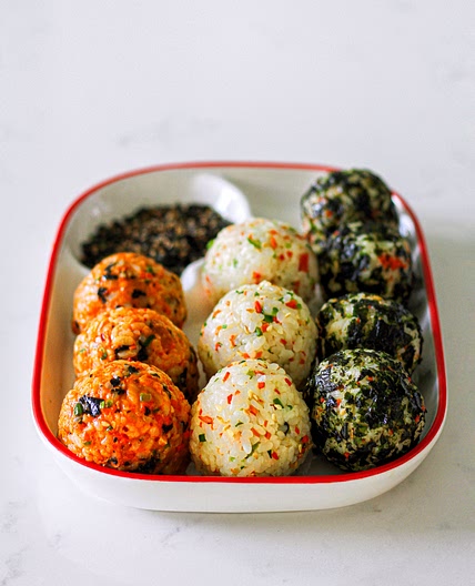 Vegan Jumeokbap Korean Rice Balls 3 Ways