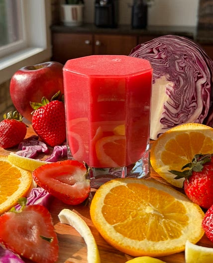 Cabbage Orange Apple Strawberry juice