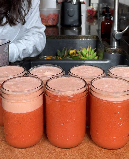 Pineapple strawberry Orange batch Juice