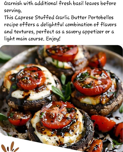 Caprese Stuffed Garlic Butter Portobellos