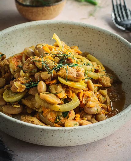 The Best White Bean Stew With Shrimp And Chicken Sausage