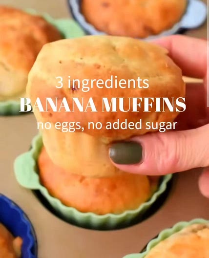 3-Ingredient Banana Muffins