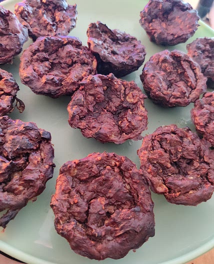 Chocolate banana muffins (flourless, dairy-free, vegan
