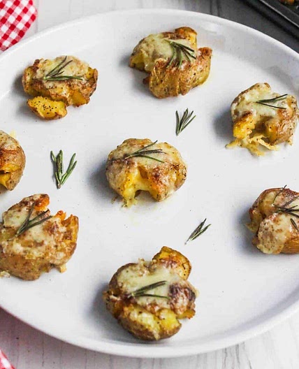 Air Fryer Smashed Potatoes with Cheese