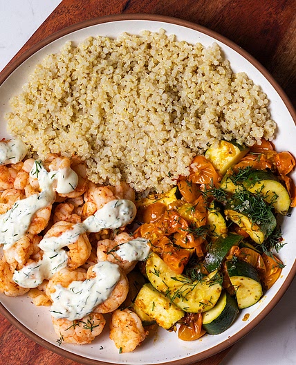 Greek Shrimp Bowls with Quinoa