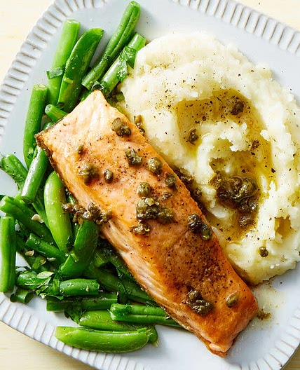 Cena puré con salmón 