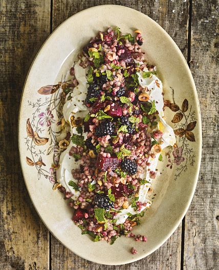 Beat, blackberry, buckwheat salad