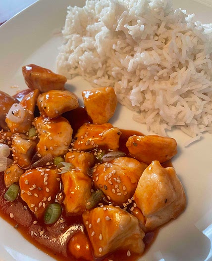 Honig-Hähnchen mit Basmatireis
