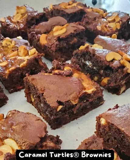 The Best Caramel Turtles Brownies