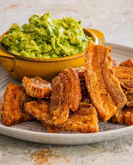 Chicharron with guacamole