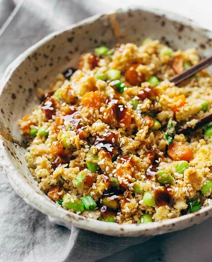Cauliflower “Fried Rice” and Mixed Vegetables