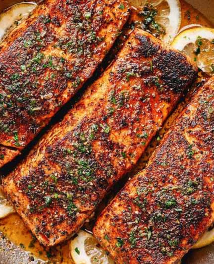 Roasted Cajun Blackened Salmon with Asparagus