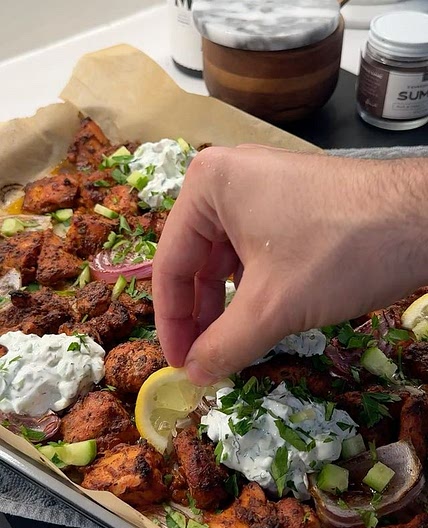 Chicken Shawarma Sheet Pan Dinner