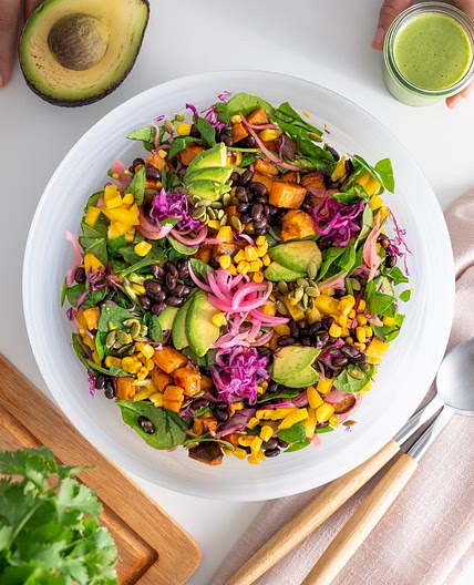 Sweet Potato Salad with Creamy Cilantro Dressing