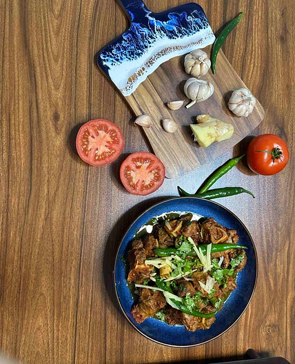 Mutton Kadai/Mutton Karahi (pan fried mutton with tomatoes )