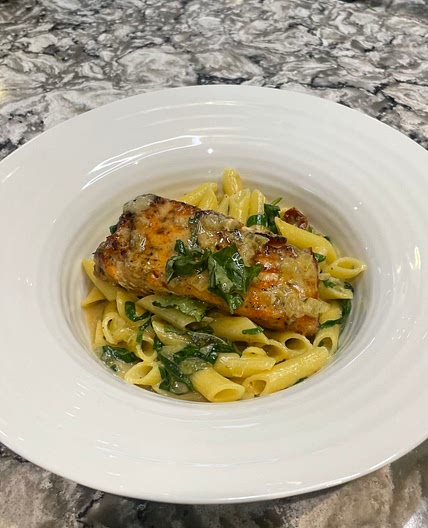 Salmon Alfredo Pasta