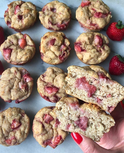 Strawberry-Banana Protein Muffins