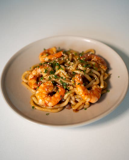 10-minute Garlic Prawn Udon