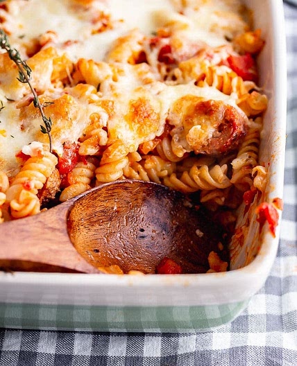 Sausage and veg pasta bake