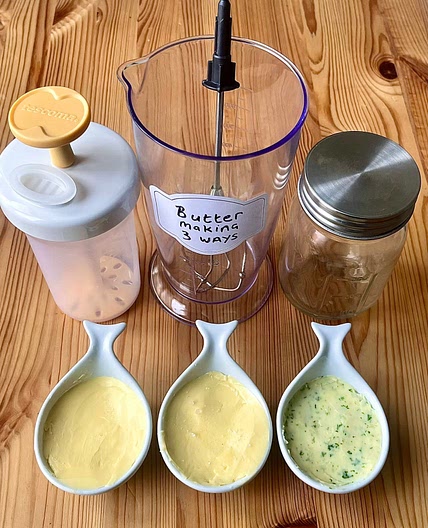 Simple Homemade butter 3 ways 