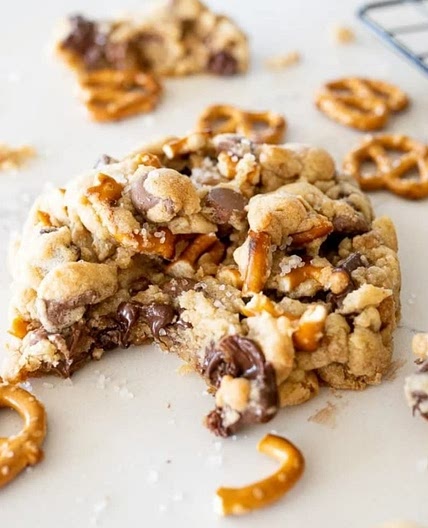 D'licious Toffee Pretzel Chocolate Chip Cookies