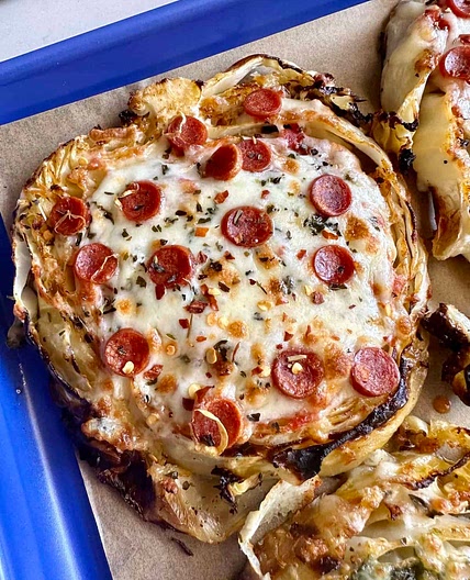 Cheesy Cabbage Steaks (Pizza or Mediterranean Style)