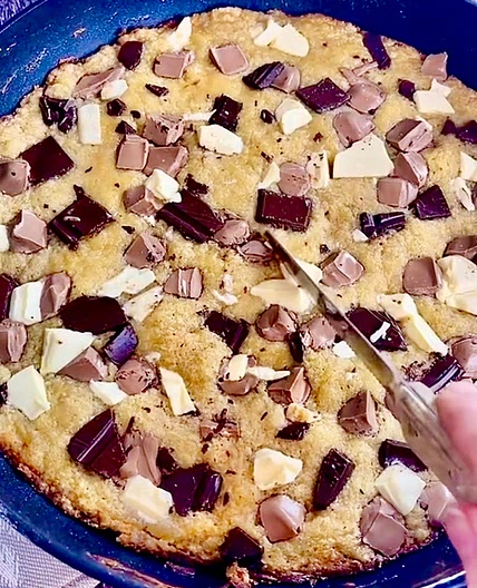 Triple chocolate Pan Cookie  