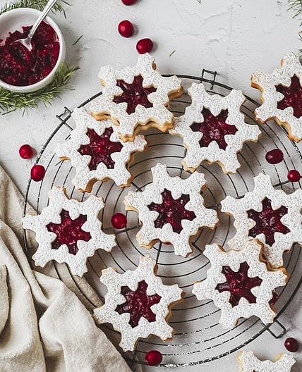 Cranberry Linzer Cookies