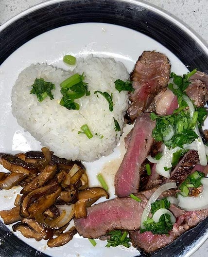 Sautéed mushrooms and onion