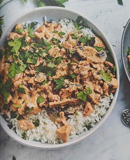 Poulet aux champignons