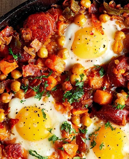 Sweet Potato, Chickpea & Chorizo Hash Recipe