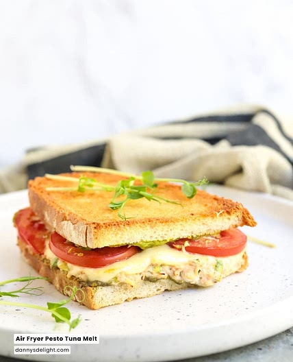 Air Fryer Pesto Tuna Melt