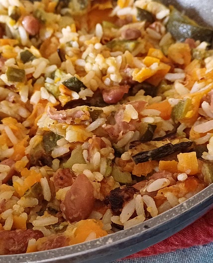 Riso integrale e fagioli