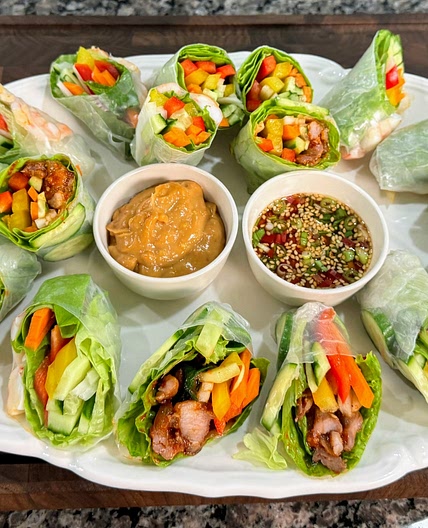 Homemade Spicy Pork Rice Paper Rolls! | Easy and Delicious!✨